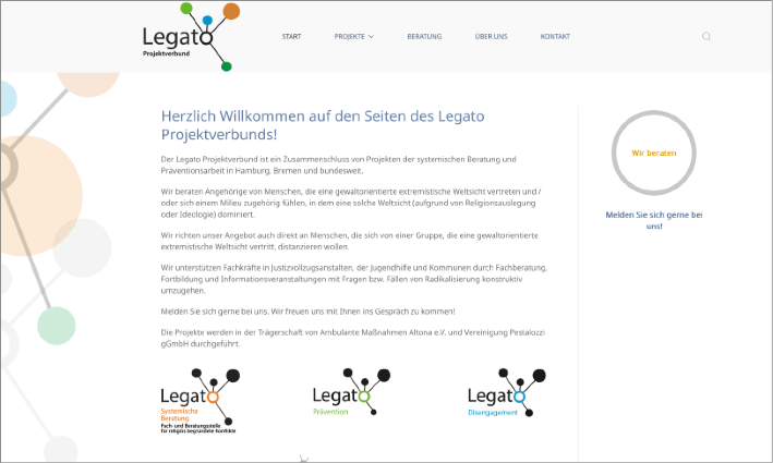 Legato Projektverbund Website